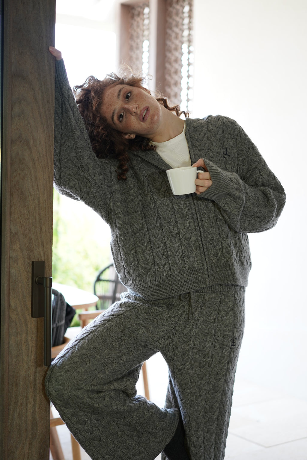 The Embroiderd cable knit set